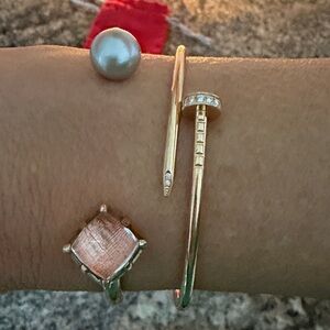Larkspur & Hawk Pear and Quartz Doublet Bella Cuff Bracelet